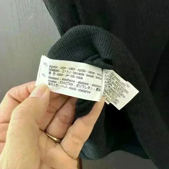 ZARA Women's Black Boxy Classic Top Wide‎ Ribbed Hem Trendy Chic Size S Small - Picture 6 of 7